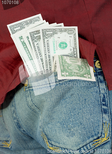 Image of Dollars in hip-pocket