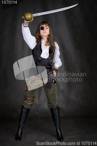 Image of The girl - pirate with eye patch