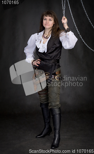 Image of The girl - pirate and metal chain