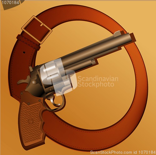 Image of Belt and revolver