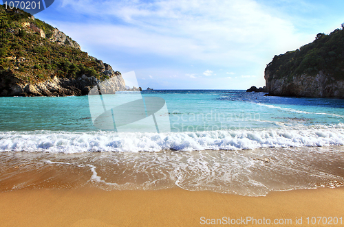 Image of Paleokastritsa beach, Corfu, horizontal