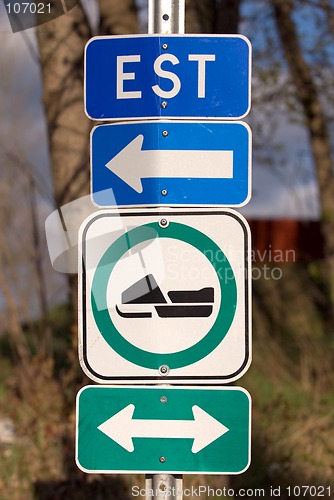 Image of Snowmobile Road Sign