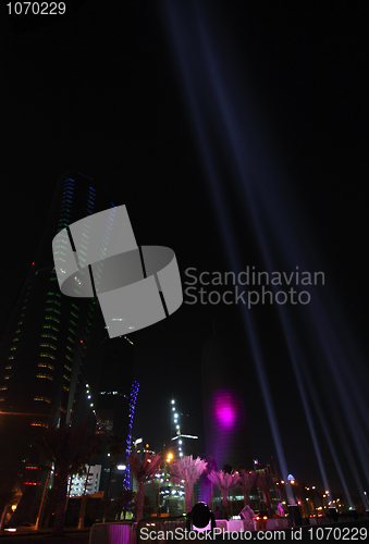 Image of Doha city lights at night