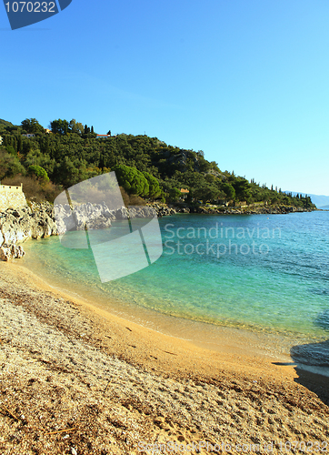 Image of Nissaki beach, Corfu, vertical