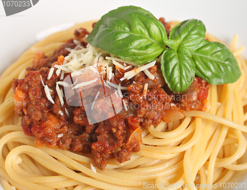 Image of Spaghetti bolognese close-up