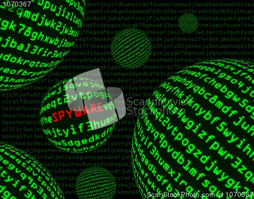Image of Spyware among spheres of machine code
