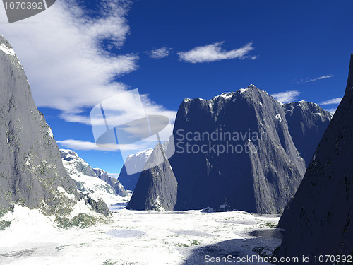 Image of beautiful snow-capped mountains