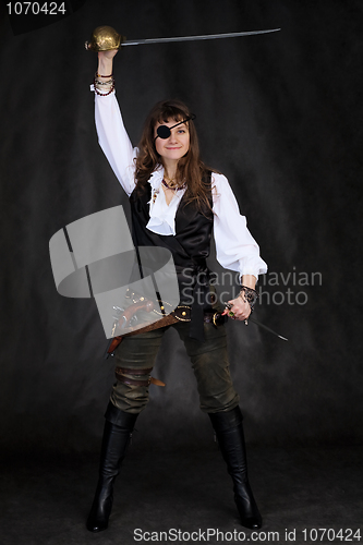 Image of The girl - pirate with eye patch