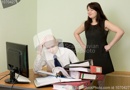 Image of Bookkeeper and the secretary on a workplace