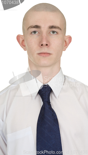 Image of Portrait of the young man on a white background