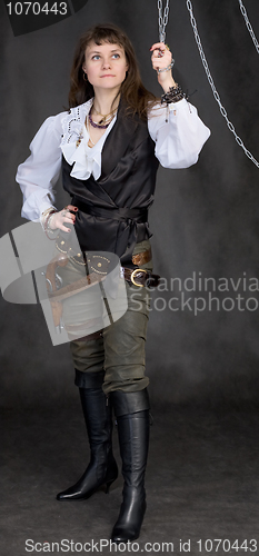 Image of The girl - pirate and metal chain