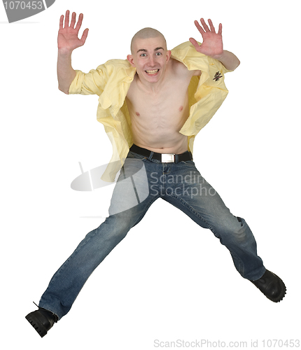 Image of Jumping guy on a white