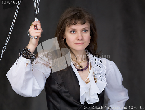 Image of The girl - pirate and metal chain