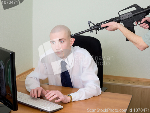 Image of Arrest of the hacker at office