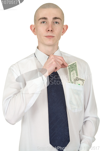 Image of Man with money in a pocket