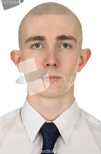 Image of Portrait of the young man on a white background