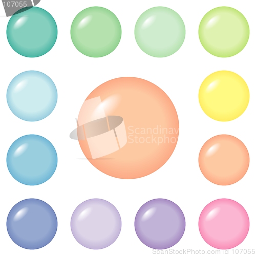 Image of Buttons - round and pastel