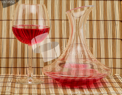 Image of Stil life with decanter and goblet