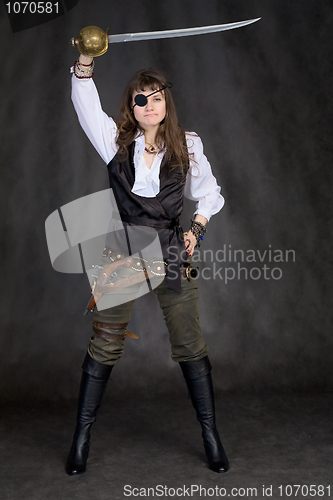 Image of The girl - pirate with eye patch