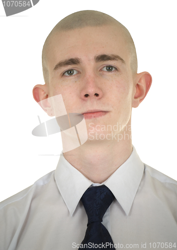 Image of Portrait of the young man on a white background