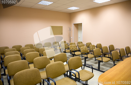 Image of Interior of a conference hall in pink tones