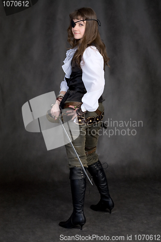 Image of The girl - pirate with eye patch