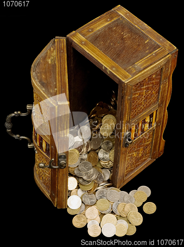 Image of Ancient chest with coins