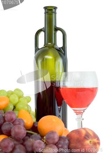 Image of Bright still life with wine and fruit