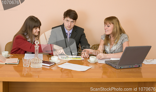 Image of Business team sits at the table