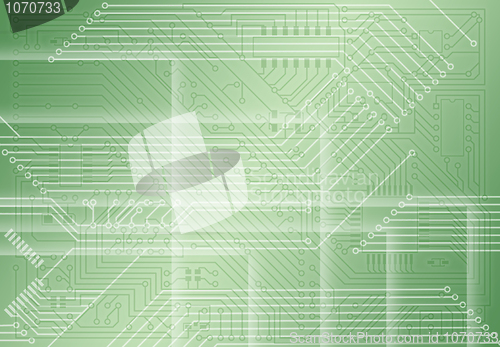 Image of Industrial electronic light green background