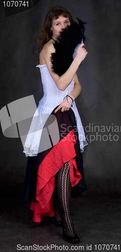 Image of Portrait of the girl with a fan