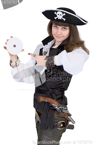 Image of Pirate - woman with disc