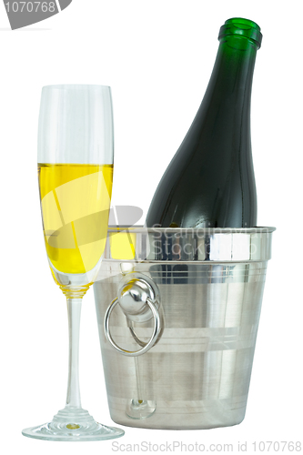 Image of Still-life with a glass of wine and a bottle