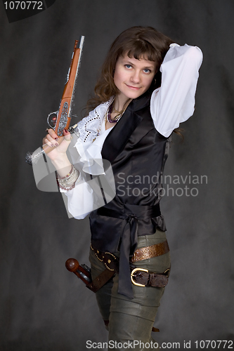 Image of Girl - pirate with two pistols