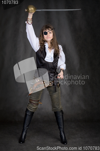 Image of The girl - pirate with eye patch