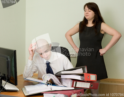 Image of Bookkeeper and the secretary on a workplace