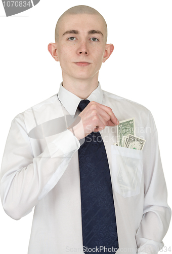 Image of Man with money in a pocket