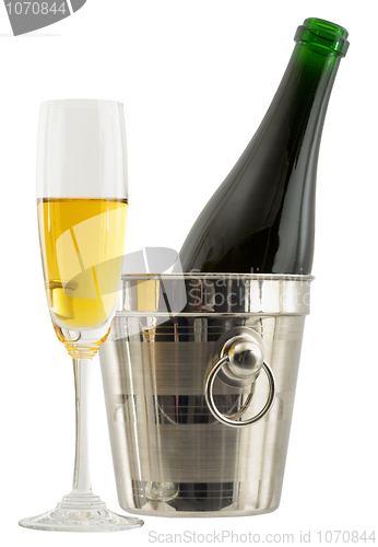 Image of Still-life with a glass of wine and a bottle