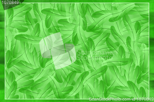 Image of Abstract green feathers illustration background