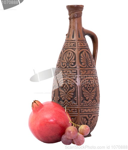 Image of Still-life with a bottle and pomegranate