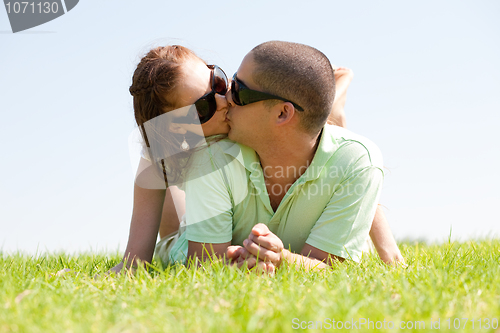 Image of young Couple kiss