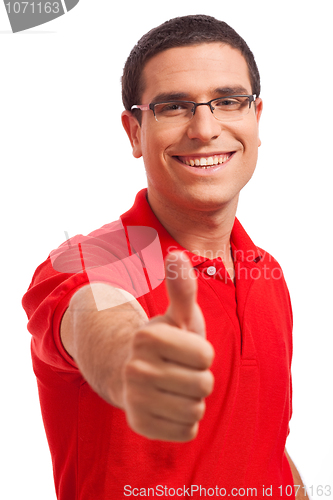 Image of Happy Young men Showing Thumb'S Up