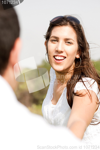 Image of Portrait Of A Cute Couple, Focus On Female