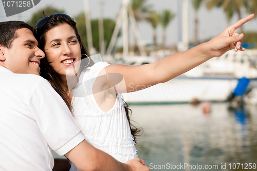 Image of love couple on A Footbridge