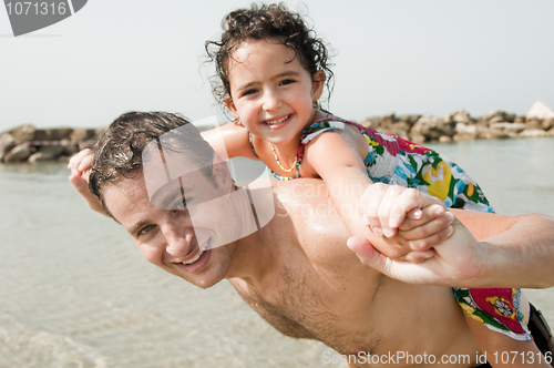 Image of portrait of father and daughter