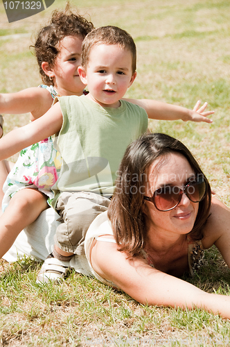 Image of mother and children