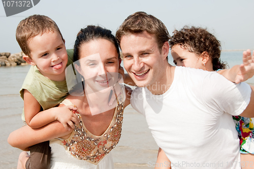 Image of family in the beach