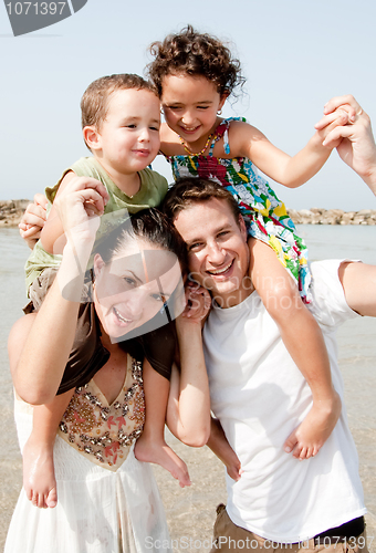 Image of family in the beach