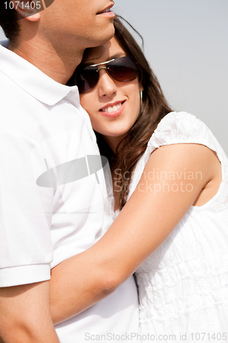 Image of Close up of happy romantic young couple