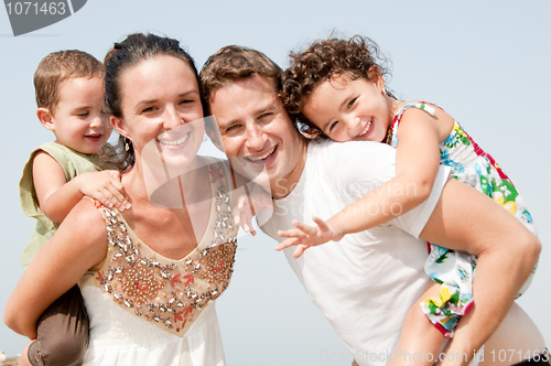 Image of family in the beach